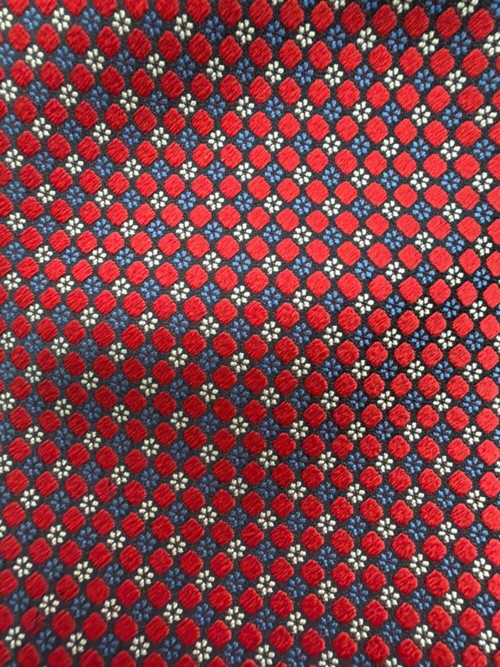 Ermemegildo Zegna Men’s Red Jacquard Woven Silk Necktie